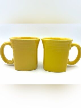 Fiestaware Yellow Square Base Mug Set 2 Homer Laughlin USA
